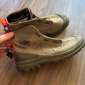 Palladium Men's Khaki and Orange Boots NEW